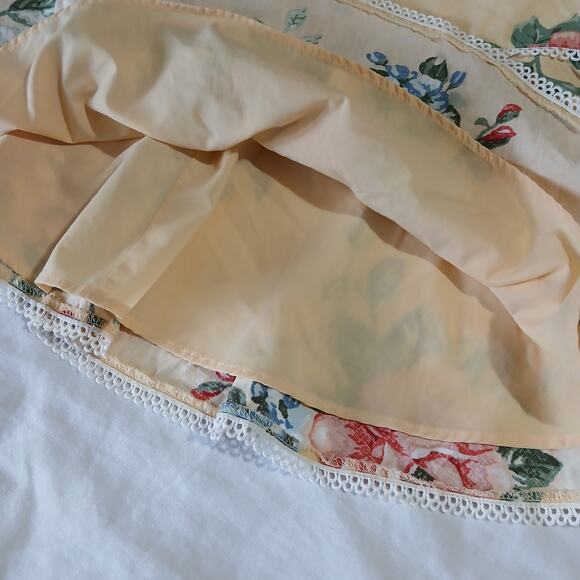 Forever 21 Med floral a-line mini-skirt fully lined dainty cotton trim yellow - Picture 4 of 8